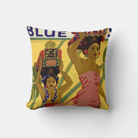 ヴィンテージ南アフリカブルースター装飾用クッション クッション (正面)