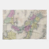 ヴィンテージ南イタリアの地図(1853年) キッチンタオル (横)