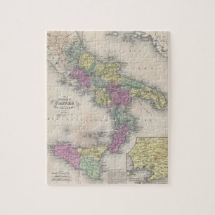 ヴィンテージ南イタリアの地図(1853年) ジグソーパズル