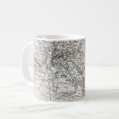 ヴィンテージ南ヨーロッパと西アジアギフトの地図 コーヒーマグカップ (正面左)