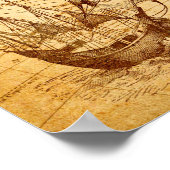 ヴィンテージ南北アメリカの地図 ポスター (角)