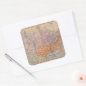 ヴィンテージ南北戦争時代の地図1861 スクエアシール (封筒)