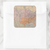 ヴィンテージ南北戦争時代の地図1861 スクエアシール (バッグ)