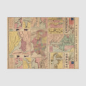 ヴィンテージ南北戦争軍隊戦略地図の切り離し 薄葉紙 (正面)