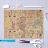 ヴィンテージ南北戦争軍隊戦略地図の切り離し 薄葉紙 (クラフト)