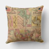 ヴィンテージ南北戦争軍隊戦略地図, 1861 クッション (裏面)