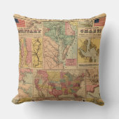 ヴィンテージ南北戦争軍隊戦略地図, 1861 クッション (正面)