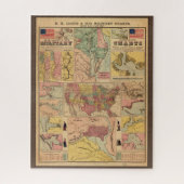 ヴィンテージ南北戦争軍隊戦略地図， 1861 ジグソーパズル (縦)