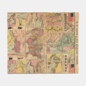 ヴィンテージ南北戦争軍隊戦略地図， 1861 フリースブランケット (正面(横))