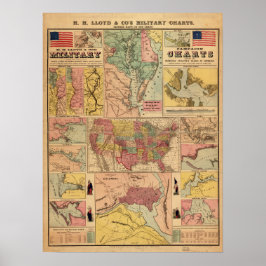 ヴィンテージ南北戦争軍隊戦略地図, 1861 ポスター