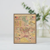 ヴィンテージ南北戦争軍隊戦略地図, 1861 ポストカード (スタンド正面)