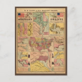 ヴィンテージ南北戦争軍隊戦略地図, 1861 ポストカード (正面)