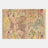 ヴィンテージ南北戦争軍隊戦略地図, 1861 ラッピングペーパーシート (正面3)