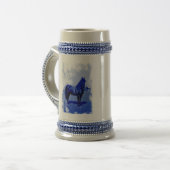 ヴィンテージ南北戦争連合の馬セラミックスタイン ビールジョッキ (正面左)