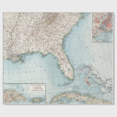 ヴィンテージ南東米国およびカリブMap (1900年) ラッピングペーパー (フラット)