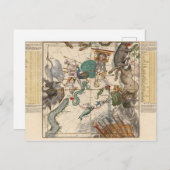 ヴィンテージ南極の地図 ポストカード (正面/裏面)