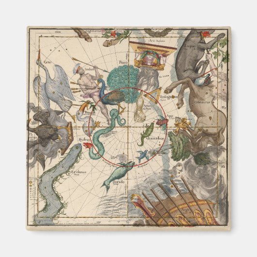 ヴィンテージ南極の地図 マグネット (正面)