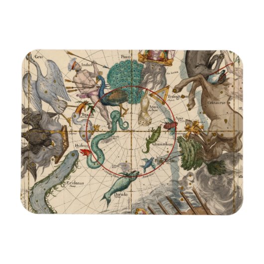 ヴィンテージ南極の地図 マグネット (横)