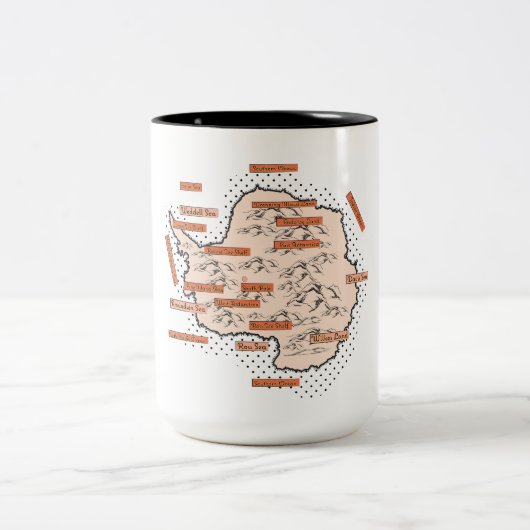 ヴィンテージ南極地図 ツートーンマグカップ (中央)