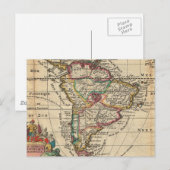 ヴィンテージ南米の地図(1747) ポストカード (正面/裏面)