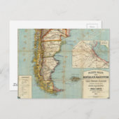 ヴィンテージ南米の地図(1914年) ポストカード (正面/裏面)