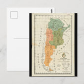 ヴィンテージ南米地図はがき ポストカード (正面/裏面)