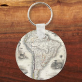 ヴィンテージ南米地図（1850年） キーホルダー (正面)