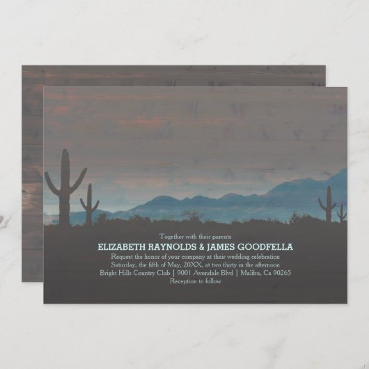ヴィンテージ南西結婚式招待状 招待状 (正面/裏面)