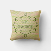 ヴィンテージ南部のことわざ、主は慈悲の引用文 クッション (正面)