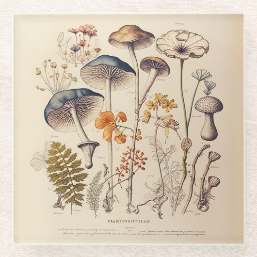 ヴィンテージ博物学者 ガラスコースター (正面)