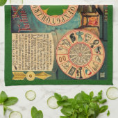 ヴィンテージ占いボードのアートホイール – 愛 キッチンタオル (折り畳み)