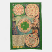 ヴィンテージ占いボードのアートホイール – 愛 キッチンタオル (縦)