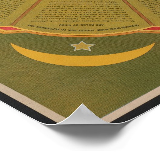 ヴィンテージ占い占い占い占〔占星術の〕十二宮図シンボルや象徴 ポスター (角)