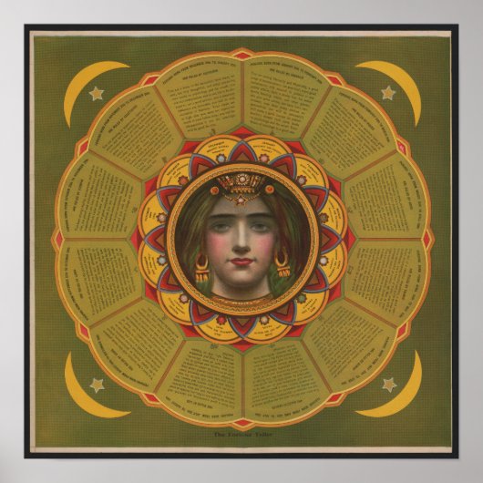 ヴィンテージ占い占い占い占〔占星術の〕十二宮図シンボルや象徴 ポスター (正面)