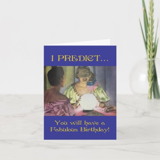 ヴィンテージ占い師の女性誕生日 カード (正面)