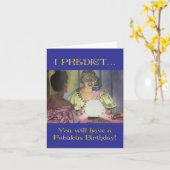 ヴィンテージ占い師の女性誕生日 カード (黄色い花)