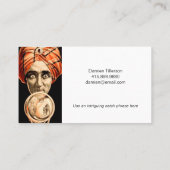 ヴィンテージ占い師の水晶玉呼出カード コーリングカード (裏面)