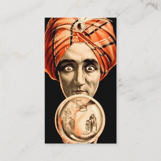 ヴィンテージ占い師の水晶玉呼出カード コーリングカード (正面)