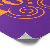 ヴィンテージ占い師パープルとオレンジハロウィーン ポスター (角)