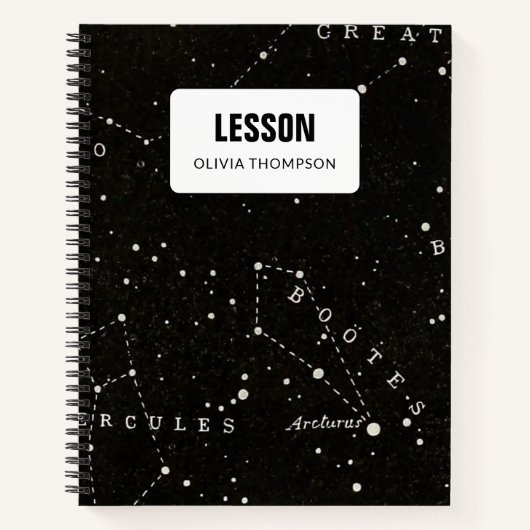 ヴィンテージ占パーソナライズされた星学レッスン  ノートブック (正面)