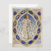 ヴィンテージ占星術のカレンダー挨拶 シーズンポストカード (正面/裏面)