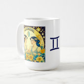 ヴィンテージ占星術サインジェミニツインズシテリア コーヒーマグカップ (正面左)