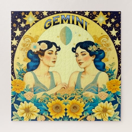 ヴィンテージ占星術サインジェミニツインズシテリア ジグソーパズル (縦)