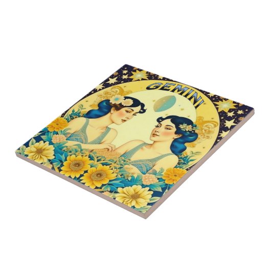 ヴィンテージ占星術サインジェミニツインズシテリア タイル (側面)