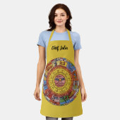 ヴィンテージ占星術、アンティーク天体十二星座ホイール エプロン (着用した状態)