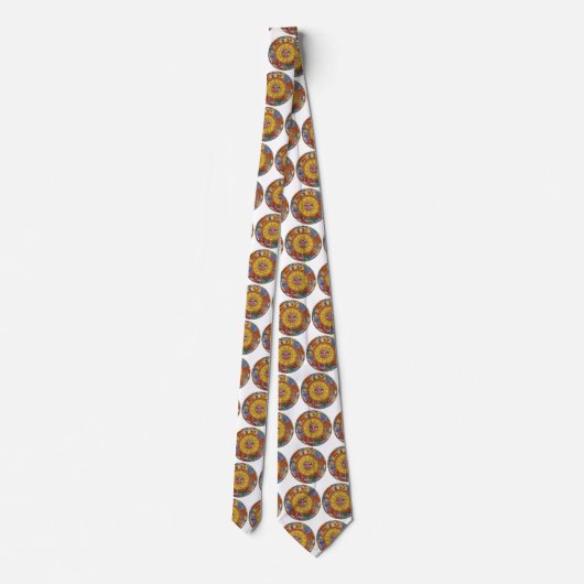 ヴィンテージ占星術、アンティーク天〔占星術の〕十二宮図輪 ネクタイ (裏面)