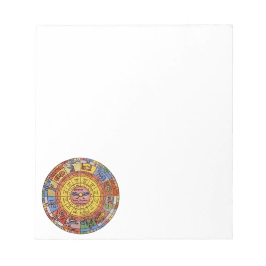 ヴィンテージ占星術、アンティーク天〔占星術の〕十二宮図輪 ノートパッド (正面)