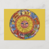 ヴィンテージ占星術、アンティーク天〔占星術の〕十二宮図輪 ポストカード (正面)