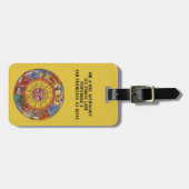 ヴィンテージ占星術、アンティーク天〔占星術の〕十二宮図輪 ラゲッジタグ (正面横)