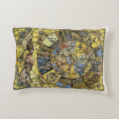 ヴィンテージ占星術，ルネッサンス〔占星術の〕十二宮図ホイール， 1555 アクセントクッション (裏面)